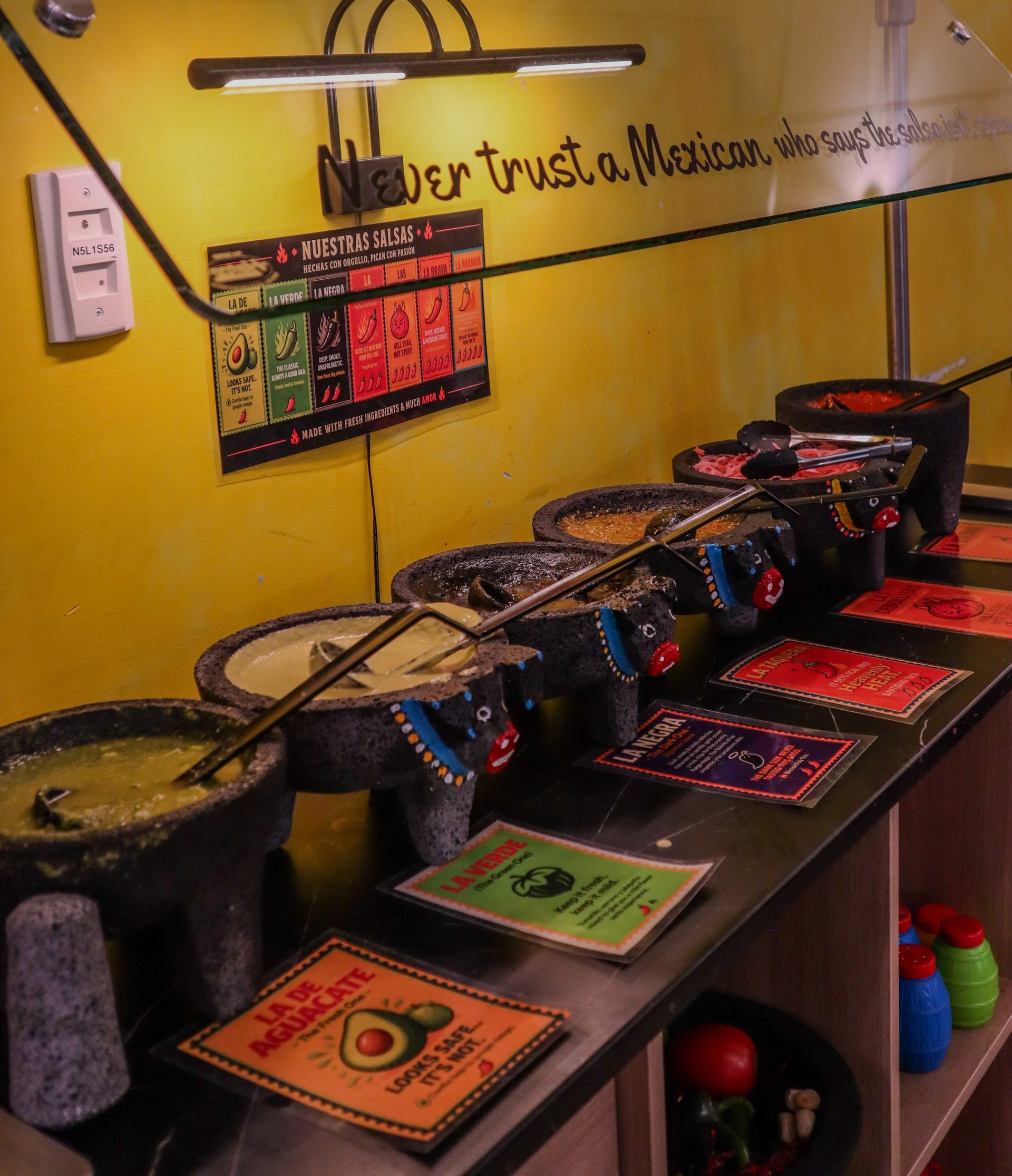 The salsa bar