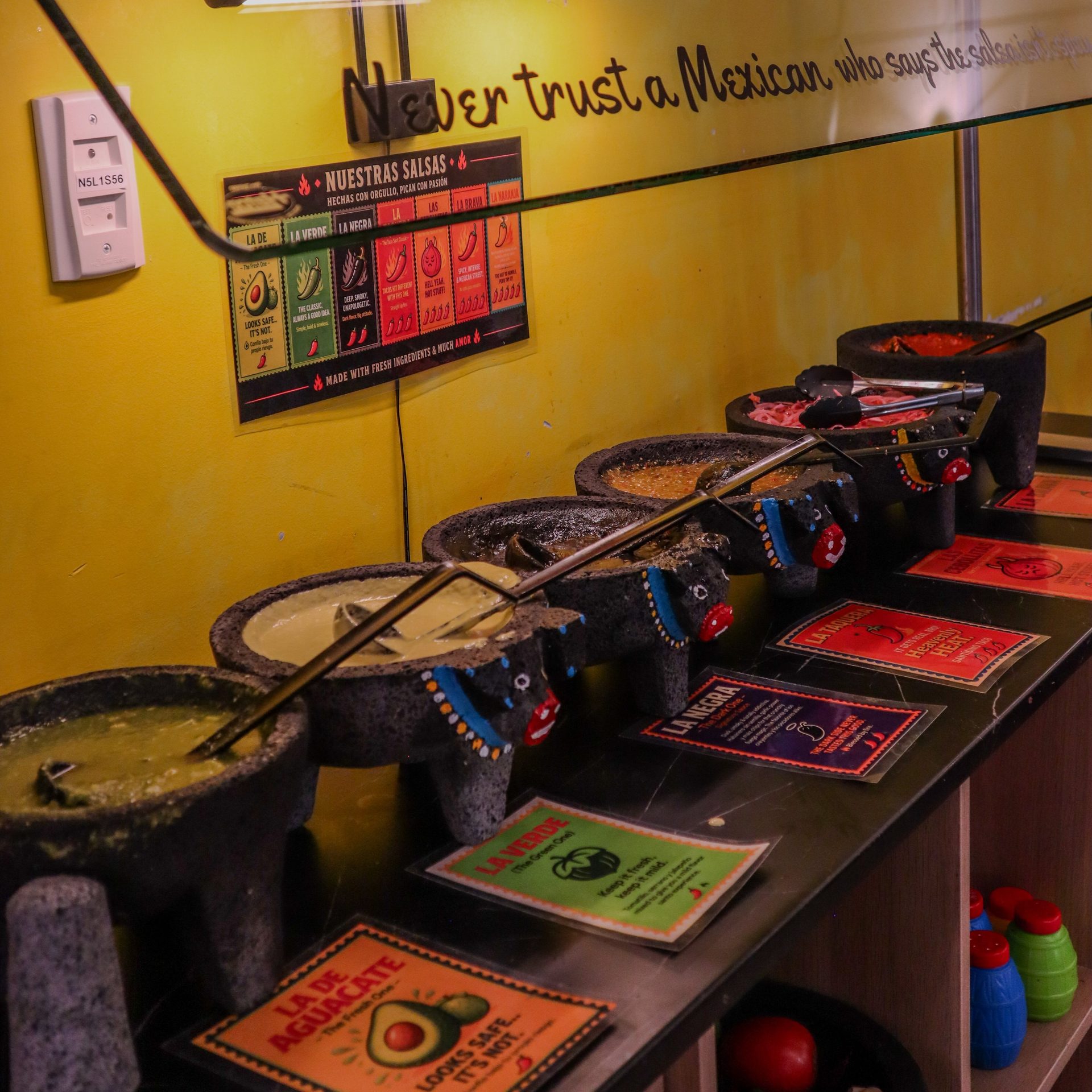 The salsa bar